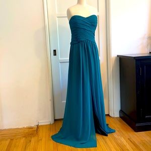 Monique Lhuillier Bridesmaid Teal Dress